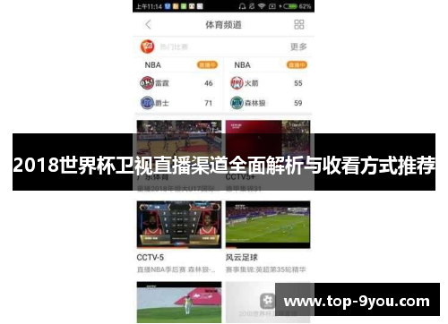 2018世界杯卫视直播渠道全面解析与收看方式推荐