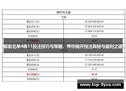 解密北单4串11投注技巧与策略，带你揭开投注奥秘与盈利之道